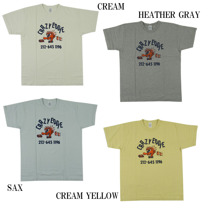 WAREHOUSE ウエアハウス Lot.4064 Tシャツ CRAZY EDDIE 【半袖Tシャツ】 【メール便可】 -JOE-